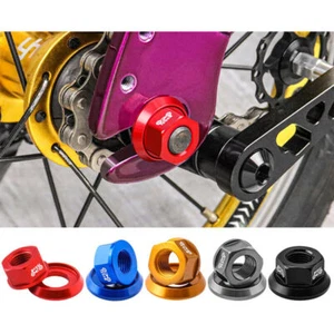 Folding Fixed Gear Mountain MTB Bike Aluminum Alloy Hub Nut M10 Rear Axle Screw - Picture 1 of 22