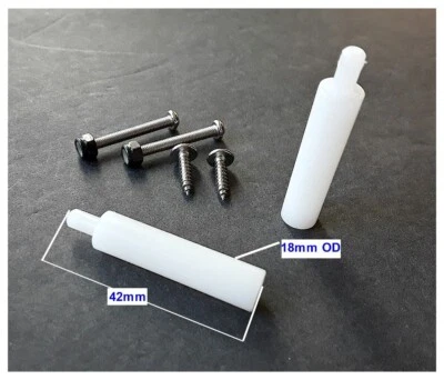 1pr Vintage RC Car Buggy Duratrax Nylon White Body Posts Unknown Model New 42mm - Image 1 of 2