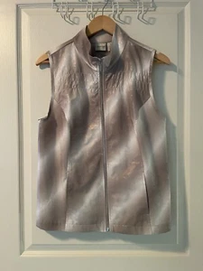 Zenergy By Chico’s Women Top Brown Tan Sparkling Mock Neck Pocketed Vest Size M - Picture 1 of 8