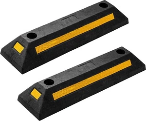 Zone Tech 2x Garage Parking Curb Wheel Stopper Driveway Rubber Park Guide Block - Bild 1 von 9
