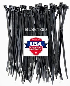 100 USA Made TOUGH TIES 9" inch 40lb Nylon Tie Wraps Wire Cable Zip Ties Black - Bild 1 von 12