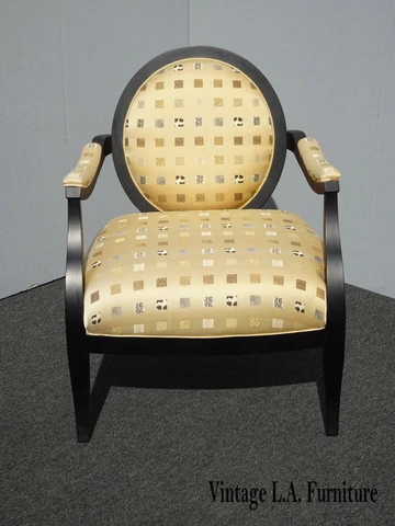 Vintage Sam Moore Contemporary Modern Gold Silk Blend Accent Chair Cover