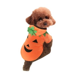 Fancy Dog Halloween Outfits Dog Clothes Pumpkin Cosplay Puppy Costume Jumpsuits - Picture 1 of 12