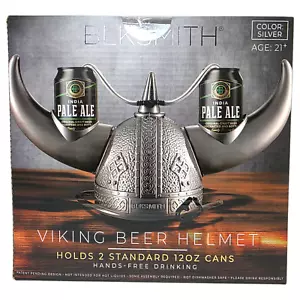 Casco da bere birra vichinga BLKSMITH argento contiene due lattine standard da 12 once - Foto 1 di 7