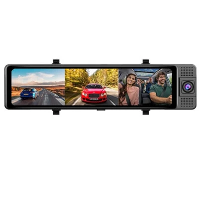 Touch Screen Dash Cam 11.26in 1080P Car DVR Recorder Front Inside Rear Camera - Image 1 of 4
