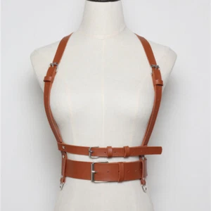 Lady PU Leather Body Harness Buckle Waist Belt Chest Vest Corset Gothic Punk - Bild 1 von 14