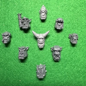 Warhammer 40k Orks Ork Heads Various Head Bits Spare Bits x9 Part Games Workshop - Picture 1 of 10