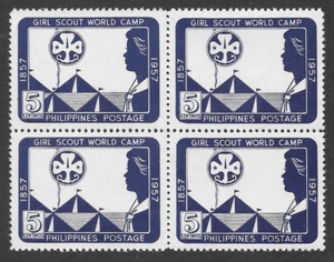 Philippines 1957 Girl Scouts World Camp/100th birthday of Baden Powel BLOCK- MNH - Picture 1 of 2