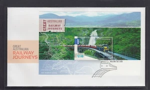 AUSTRALIA - 2010 RAILWAY TRAINS $2.10 MINISHEET on FDC - Foto 1 di 1