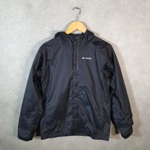 Vintage Columbia Windbreaker Track Jacket Youth Kids XL Black USA Athletic - Picture 1 of 8