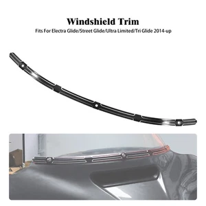 Black Cut Reised Windshield Trim For Harley Touring Electra Street Glide 14-2023 - Picture 1 of 17