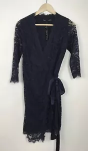 Lookbook Store tie dress navy lace Sz S NWT K2 - Picture 1 of 9