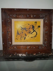 1974 David Gantz Signed #115/300 MUSIC MAKERS Silk Screen on Canvas Jazz Trumpet - Picture 1 of 9