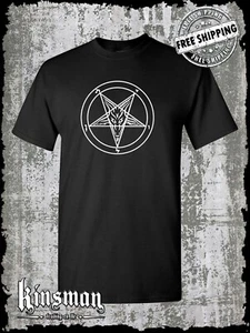 Baphomet Pentagram T-Shirt / Satanic Church Evil Punk Rock Occult Goat Skull 666 - Picture 1 of 1