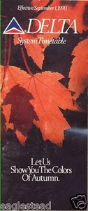 Airline Timetable - Delta - 01/09/90 - Autumn Leaves - Picture 1 of 1