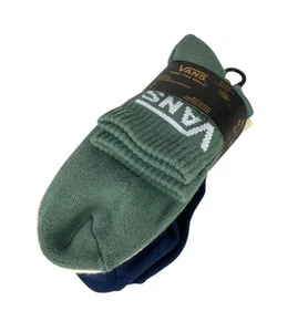 NEW Vans 3 Pack Half Crew Socks Green Brown Blue Mens 9.5-13 - Picture 1 of 7
