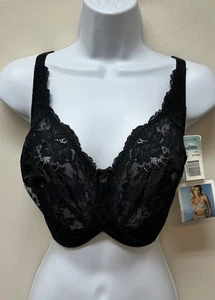 Lunaire Romantic Lace Bra Full Coverage Black Size 34DDD NEW - Picture 1 of 10