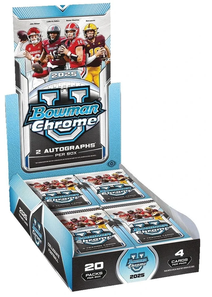 2025 Bowman Chrome University Football HOBBY  Box  - Factory Sealed - Image 1 of 1