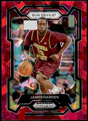 Selecciones de draft Panini Prizm 2024 #41 James Harden Prizms Red Ice E1 Foto 1 de 2