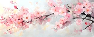 Cherry Blossom Flower Misty Canvas Art Home Decor Wall Art Poster Print Painting - Picture 1 of 8