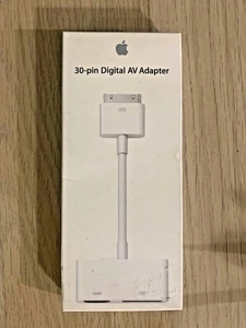 NEW IN BOX, GENUINE OEM Apple MD098ZM/A A1422 30 PIN HDMI DIGITAL AV ADAPTER - Afbeelding 1 van 3