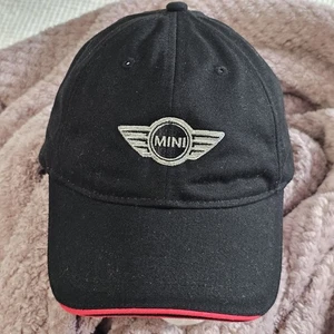 Mini Cooper Strapback Hat Black Red - Picture 1 of 9