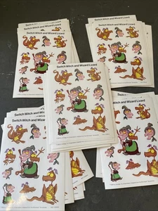 50 Stickerbögen Vintage 1986 Jomega Whimsies Switch Hexe Zauberer Eidechse - Bild 1 von 8
