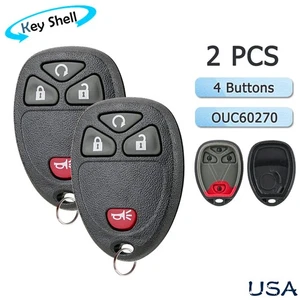 2 For 2007 - 2014 Chevrolet Suburban Keyless Entry Remote Key Fob Shell Case - Picture 1 of 8