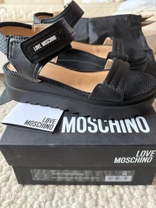 Love Moschino Wedge Sandals New In Box Size 38 UK5 RRP £180 - Picture 1 of 10