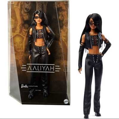 Barbie Signature Aaliyah Collectible Doll in Black Faux Leather Outfit - New NIB - Image 1 of 2