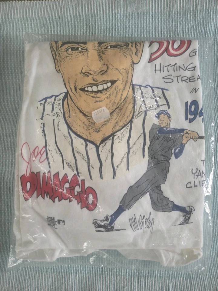 CAMISETA VINTAGE Joe DiMaggio 50 Aniversario ¡SIN ABRIR EN BOLSA SELLADA! Foto 1 de 2