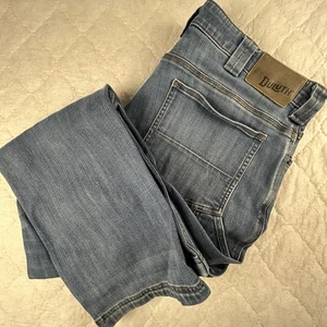 Pantalones de mezclilla Duluth Trading para hombre 38x32 salón de baile doble flexibilidad calce relajado azul - Imagen 1 de 13