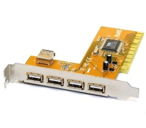 QTec 5 Port USB 2.0 PCI Controller Card VIA VT6212L Scheda Espansione USB✅ - Afbeelding 1 van 4