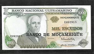MOZAMBIQUE #119 197 UNC MINT 1000 ESCUDOS OVERPRINT BANKNOTE NOTE PAPER MONEY - Picture 1 of 1