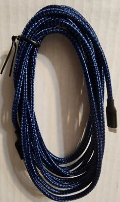 10Ft Heavy Duty USB Charger Cable For iPhone 12 11 XR 8 7 6 Cord black and blue  - Image 1 of 4