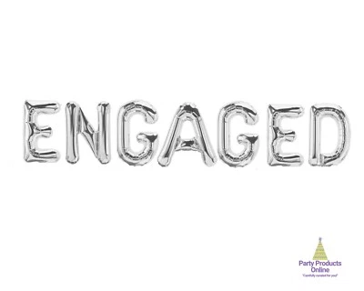 ENGAGED Letra Globo Banner - Decoraciones Oro, Oro Rosa y Plata Foto 1 de 4