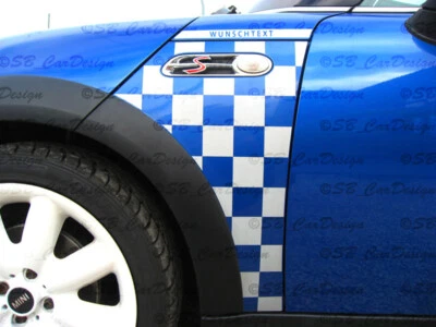 Adesivo parafango decalcomania parafango per MINI COOPER R50 R53 CHECKMATE Look One Works - Immagine 1 di 2
