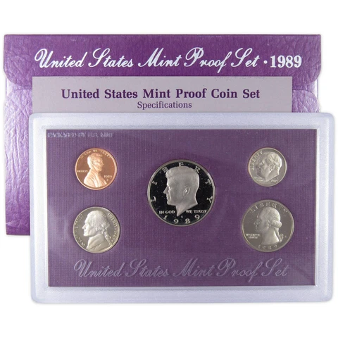 1989 Proof Set U.S. Mint Original Government Packaging OGP Collectible Cover
