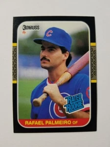 RAFAEL PALMEIRO 1987 DONRUSS BASEBALL CARD #43 CHICAGO CUBS RATED ROOKIE - Picture 1 of 2