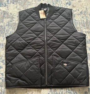 Dickies Men's Diamond Quilted Nylon Vest Black Sz XL Workwear - Picture 1 of 4