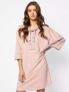 Abito Armani Exchange A|X oversize felpa cappuccio beige nudo nuovo con etichette taglia S 4 5 - Foto 1 di 7