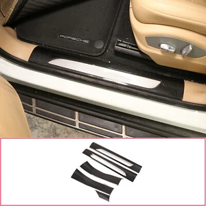 Real Carbon Fiber Inner Sill Plate Anti-Scratch Trim For Porsche MACAN 2014-2020 - Picture 1 of 11