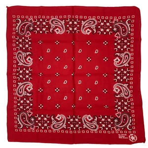 Sciarpa Vintage 13960 Western Paisley Quadrati Rossa Bandana 20,5""x21"" Made in USA - Foto 1 di 6