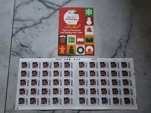 50 x SELLOS DE NAVIDAD DE PRIMERA CLASE DE CORREO REAL 2024 CON TARJETA - Imagen 1 de 1