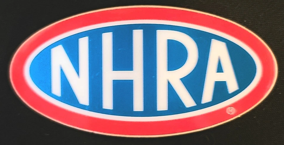 PEGATINA NHRA "ROJO BLANCO AZUL" 3 1/2 X 1 3/4" BRILLANTE GRUESA EXTERIOR IMPERMEABLE  Foto 1 de 1