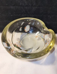 Piatto posacenere vetro di Murano Vin MCM 6,5 traslucido Piatto menta piperita caramelle - Foto 1 di 11