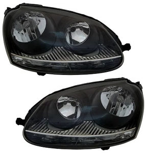 Scheinwerfer für VW Golf 5 in GTI Schwarz Optik H7 Halogen Jetta 3 1K 2003-2009 - Bild 1 von 3