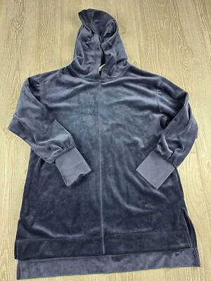 Chicos Zenergy Velvet Tunic Hoodie Pullover Blue Size 0 Womens - Image 1 of 4