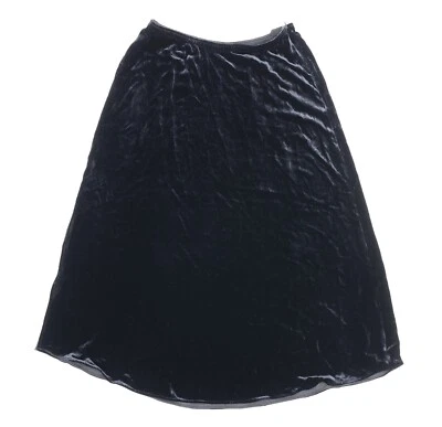 Falda midi larga de terciopelo negro rayón seda talla S Eileen Fisher L87003 para mujer Foto 1 de 4