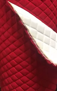 Red Suede Quilted Auto Headliner Headboard Fabric with 3/8" Foam Back by yard - Picture 1 of 1